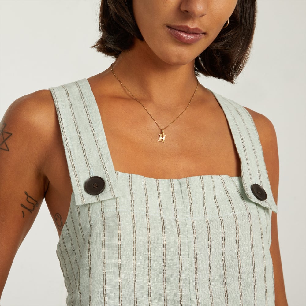 The Apron Linen Tank | Seafoam Pinstripe - Image 5