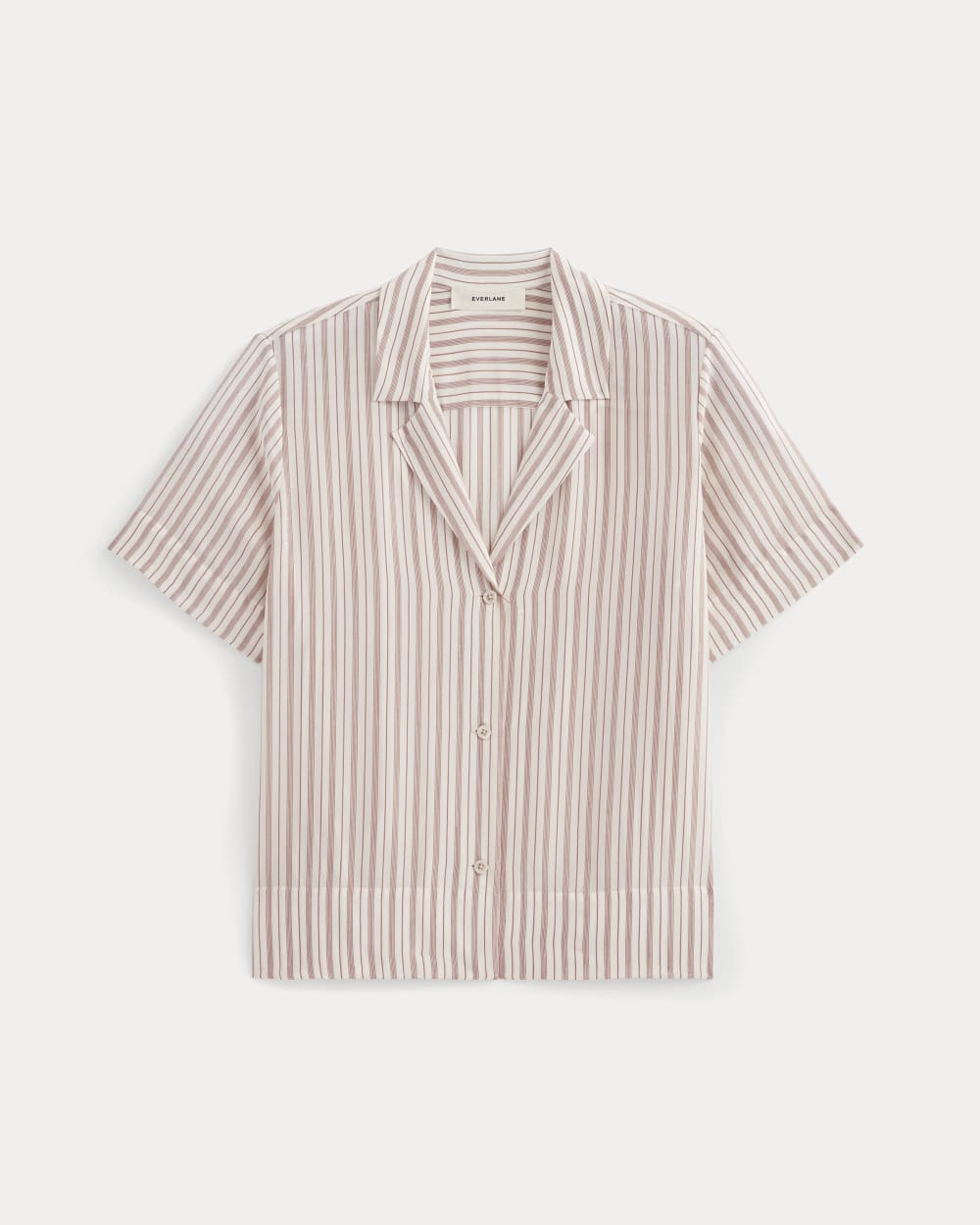 The Notch Shirt in Washable Silk | Bone / Dusky Rose - Image 2
