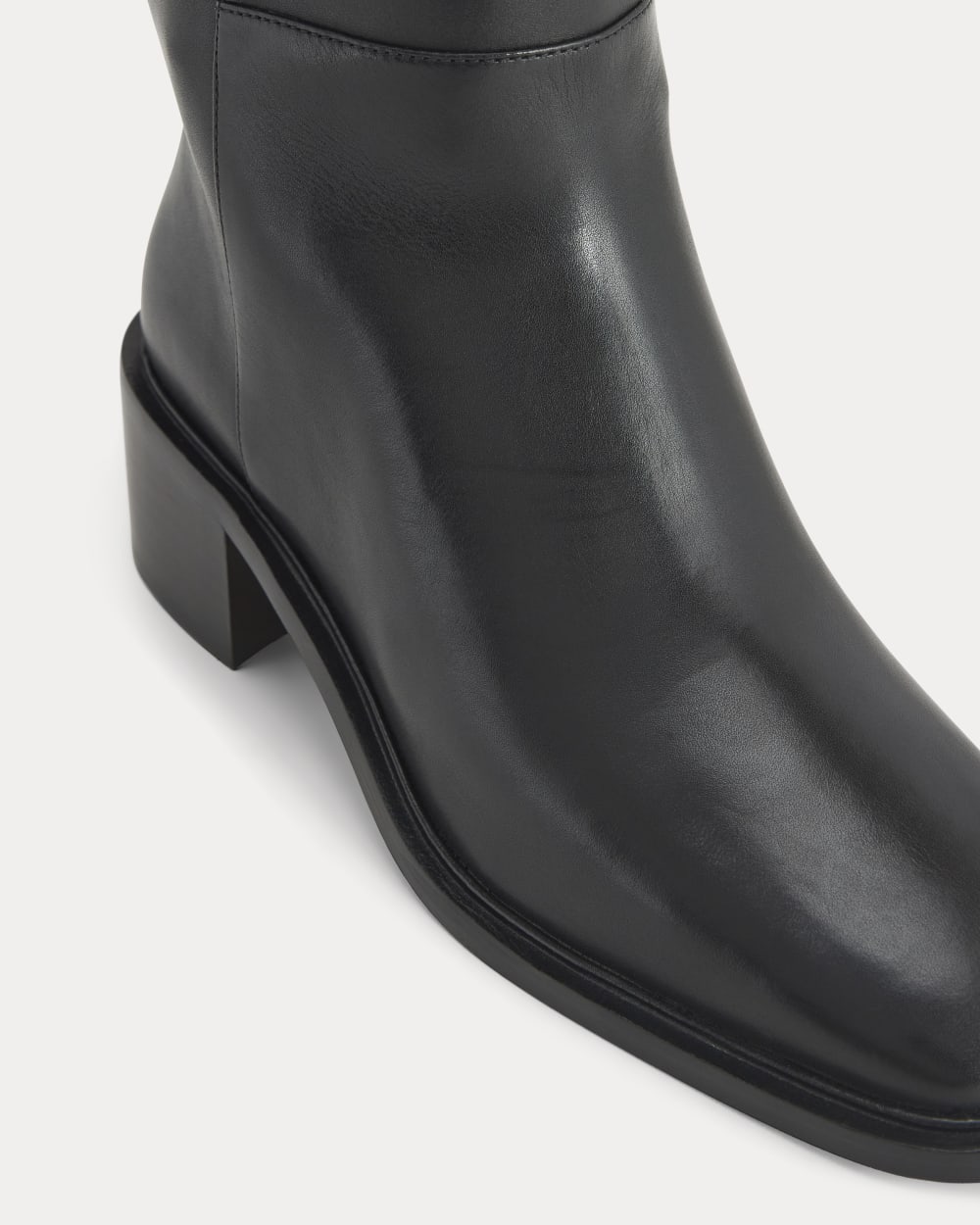 Leather Knee-High City Boot | Black - Image 5