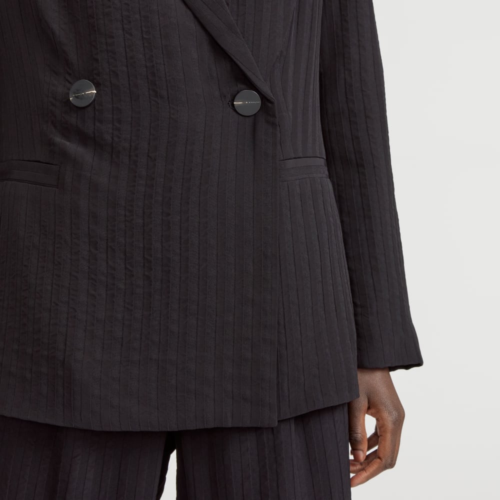 The Drapey City Stripe Blazer | Black - Image 5