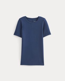Alternative view of The Luxe Rib Crew | Estate Blue
