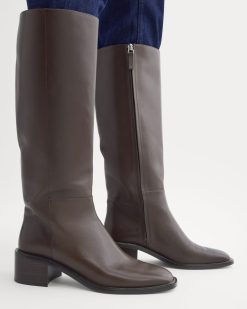 Alternative view of Leather Knee-High City Boot | Deep Brown