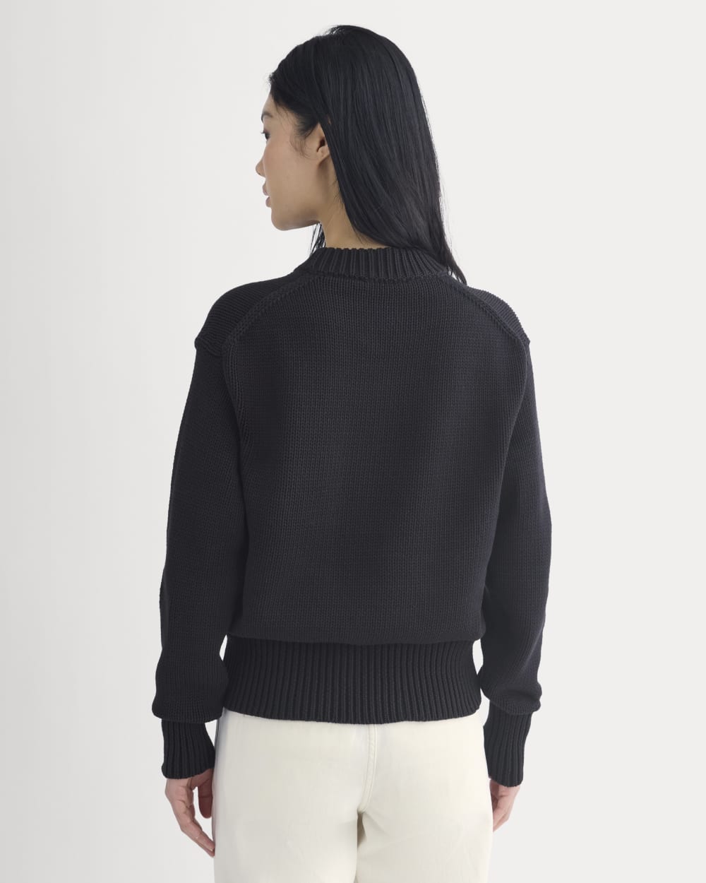 Oversized Cocoon Crew in Elevated Cotton | Black - Image 6
