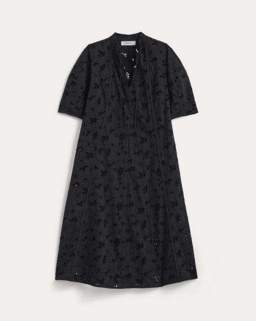 Alternative view of The Eyelet Midi Dress | Black