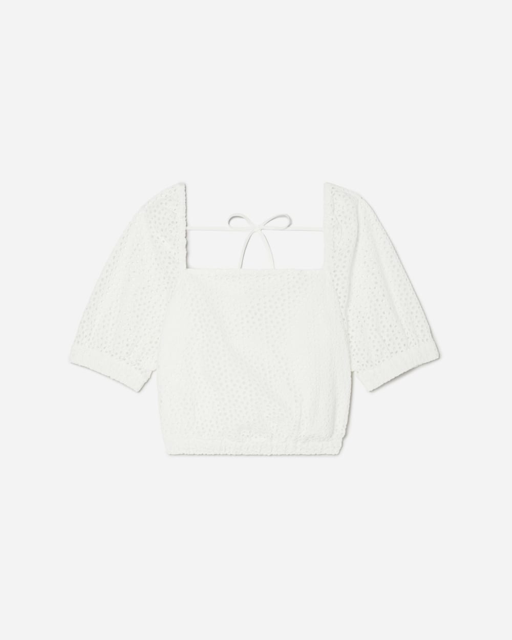 The Eyelet Puff Sleeve Top | White - Image 5