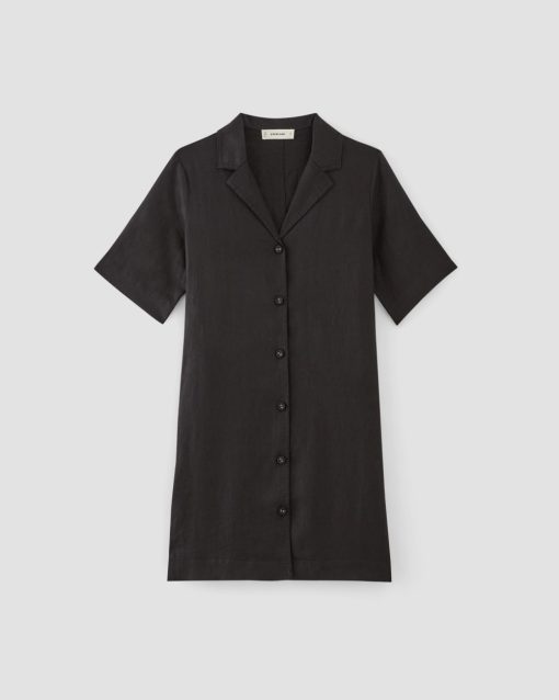 Alternative view of The Shirtdress in Linen | Black