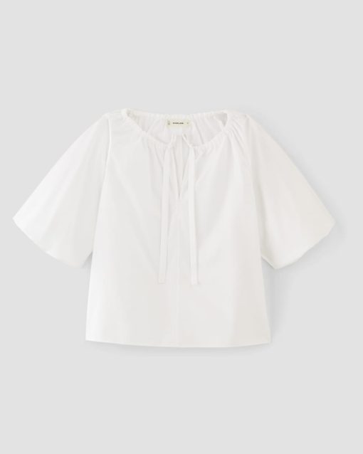 Alternative view of The Supima® Puff-Sleeve Top | White