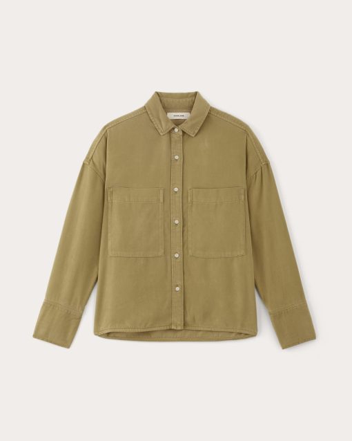 Alternative view of The Boxy Overshirt in Buttersoft | Fennel Seed