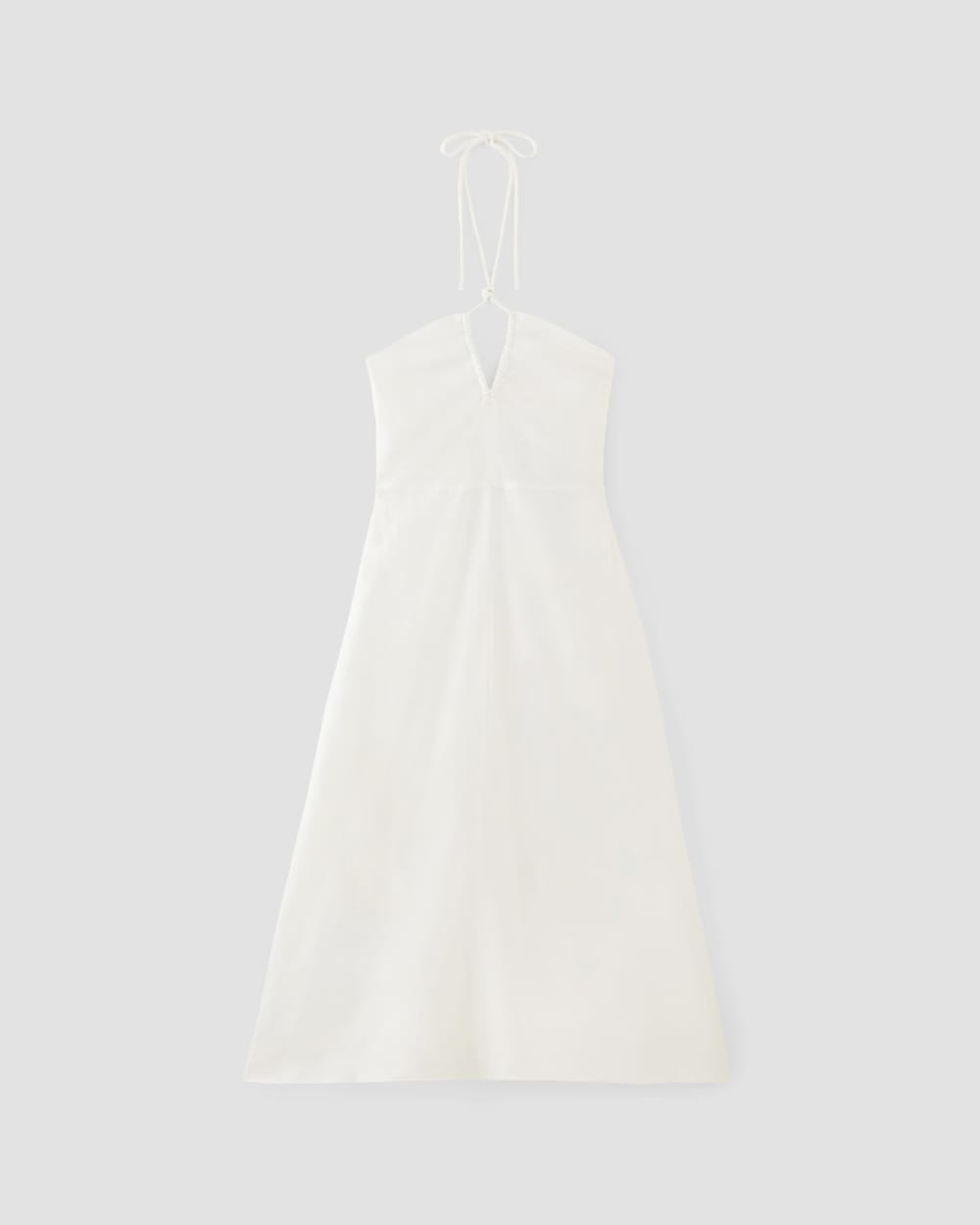 The Linen Halter-Neck Dress | White - Image 2