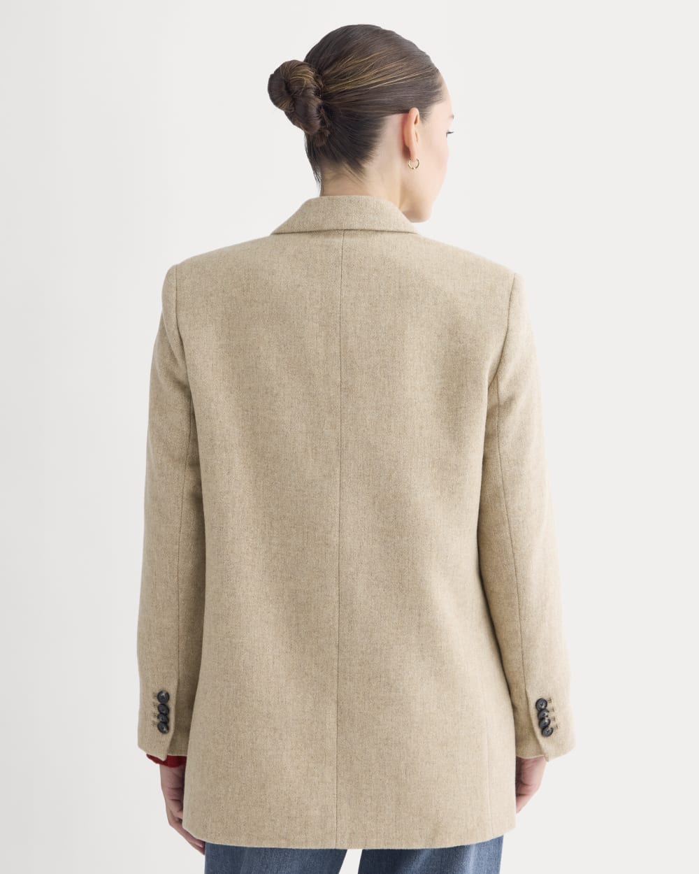 The Oversized Blazer in Wool | Taupe Herringbone - Image 5