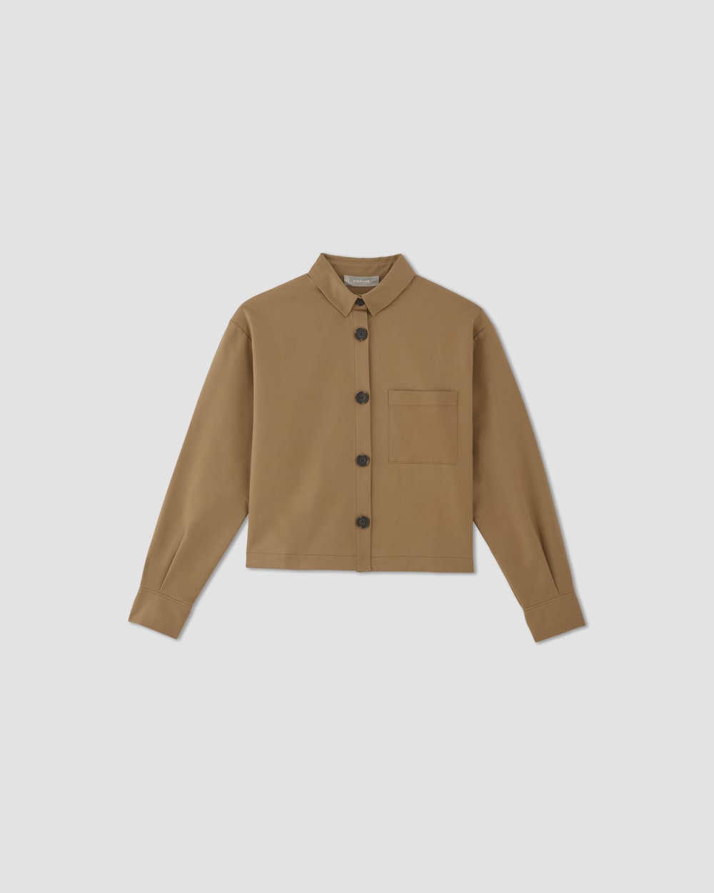 The Structured Cotton Cropped Shirt | Toasted Coconut - Image 2