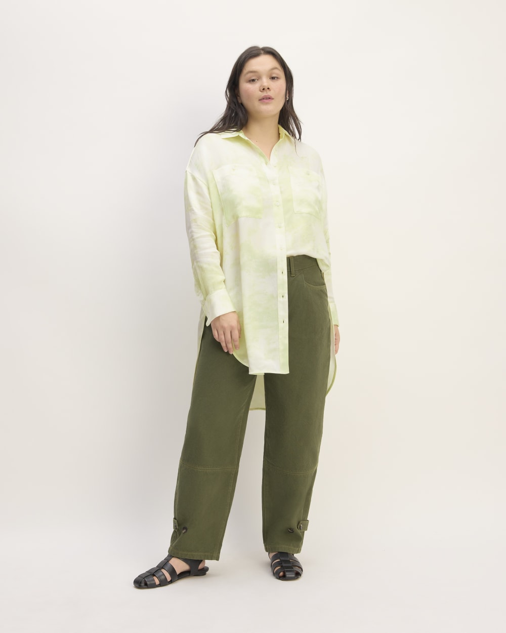 The Everlane x Marques' Almeida Satin Tie-Dye Shirt | Seafoam Tie-Dye - Image 3