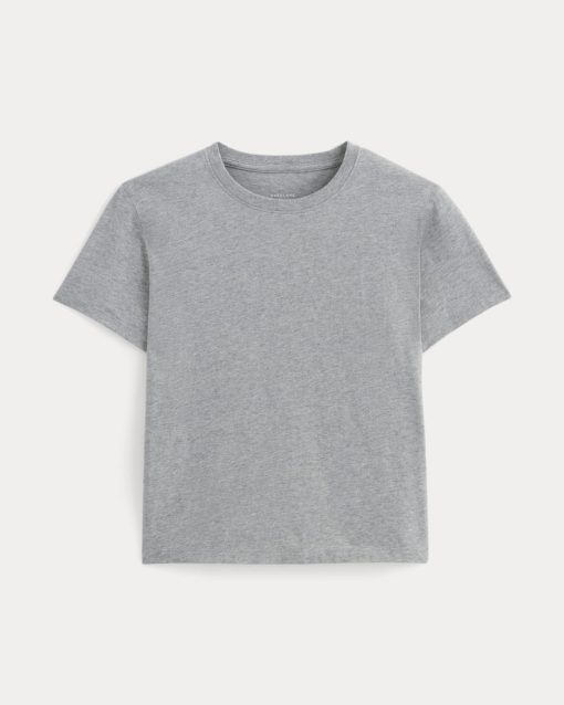 Alternative view of The Box-Cut Tee in Essential Cotton |  Heathered Grey | No Pocket