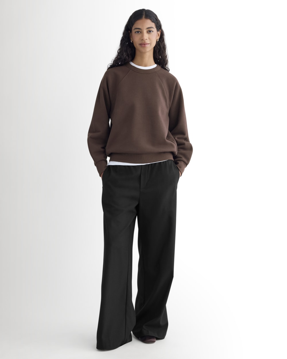 Luxe Fleece Raglan Crewneck | Dark Chocolate - Image 3