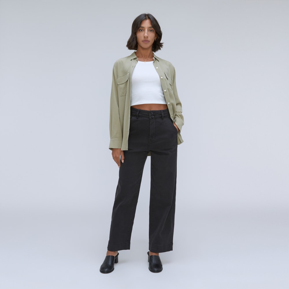 The Organic Wide-Leg Pant | Black