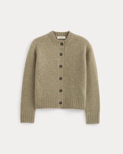 Alternative view of The Crew Cardigan in Alpaca | Dark Heathered Camel