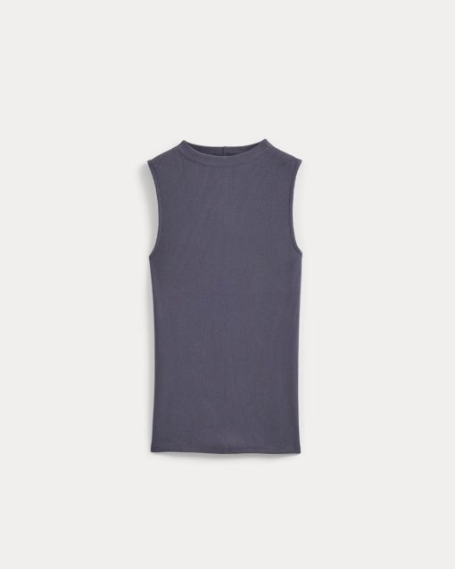 Alternative view of The Luxe Rib Funnel-Neck Tank | Graystone