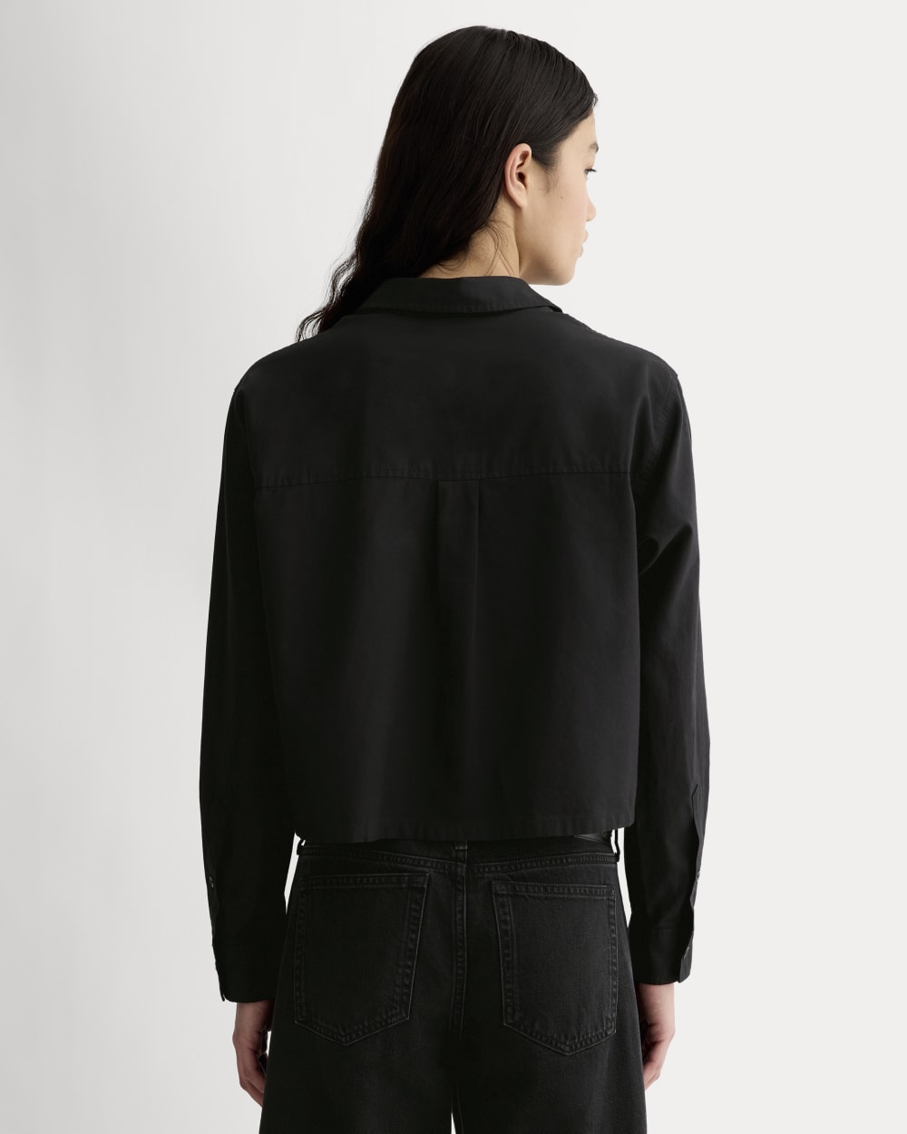 The Way-Short Shirt in Silky Cotton | Black - Image 5