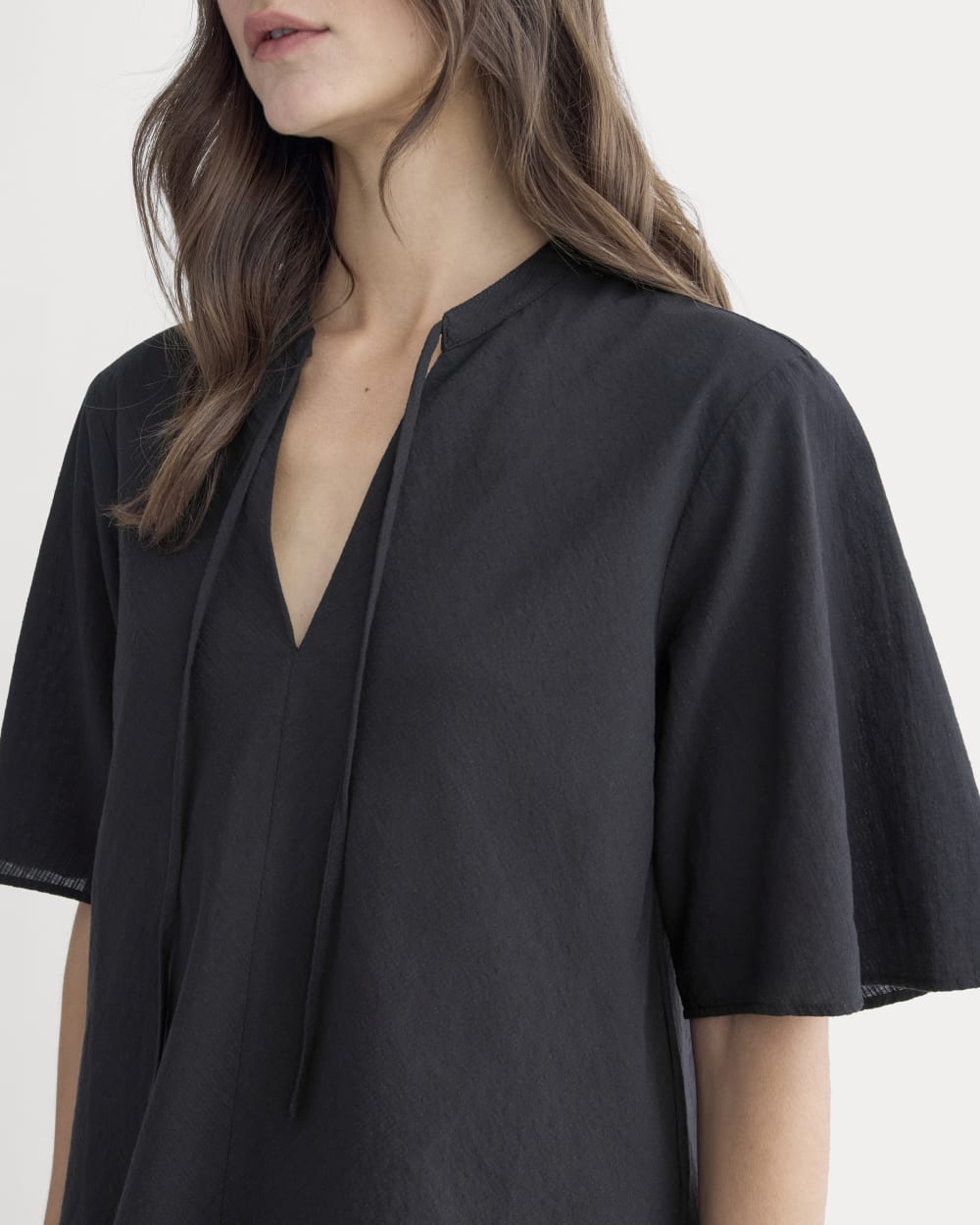 The Gauze Tie-Front Shirt | Black - Image 4