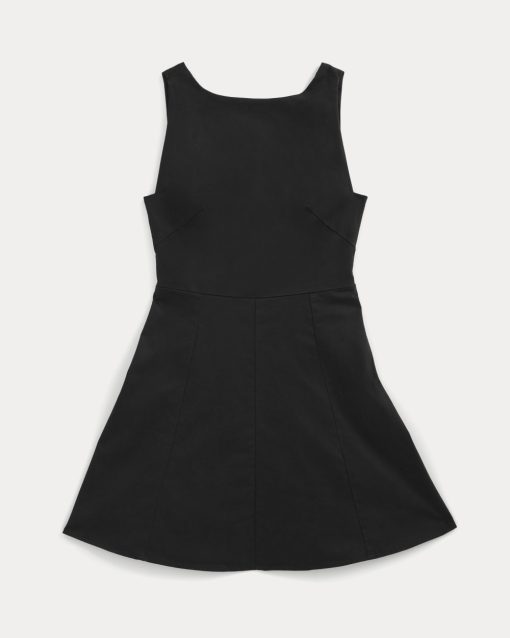 Alternative view of Seamed Open-Back Mini Dress | Black