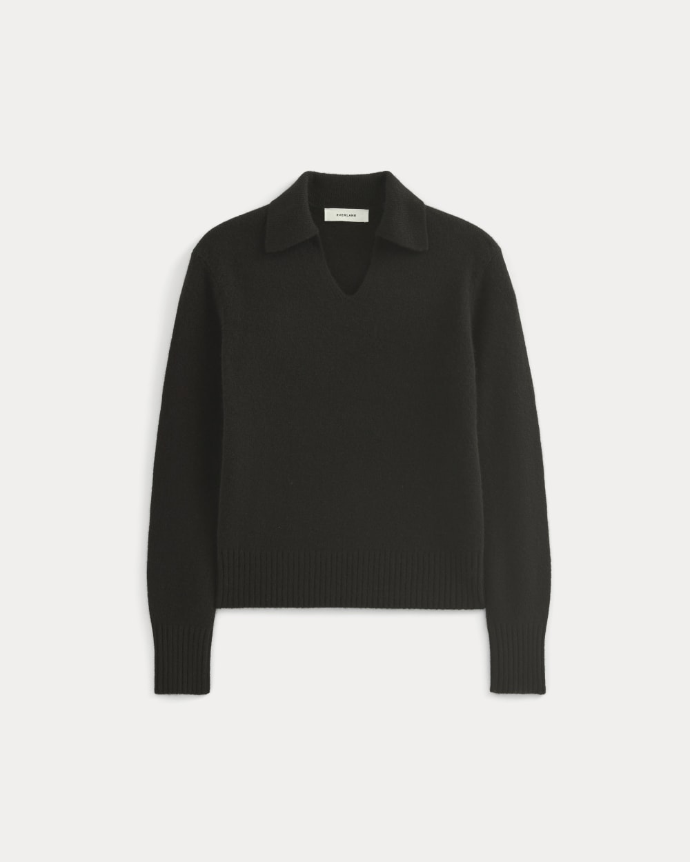 Cashmere Polo Sweater | Black - Image 2