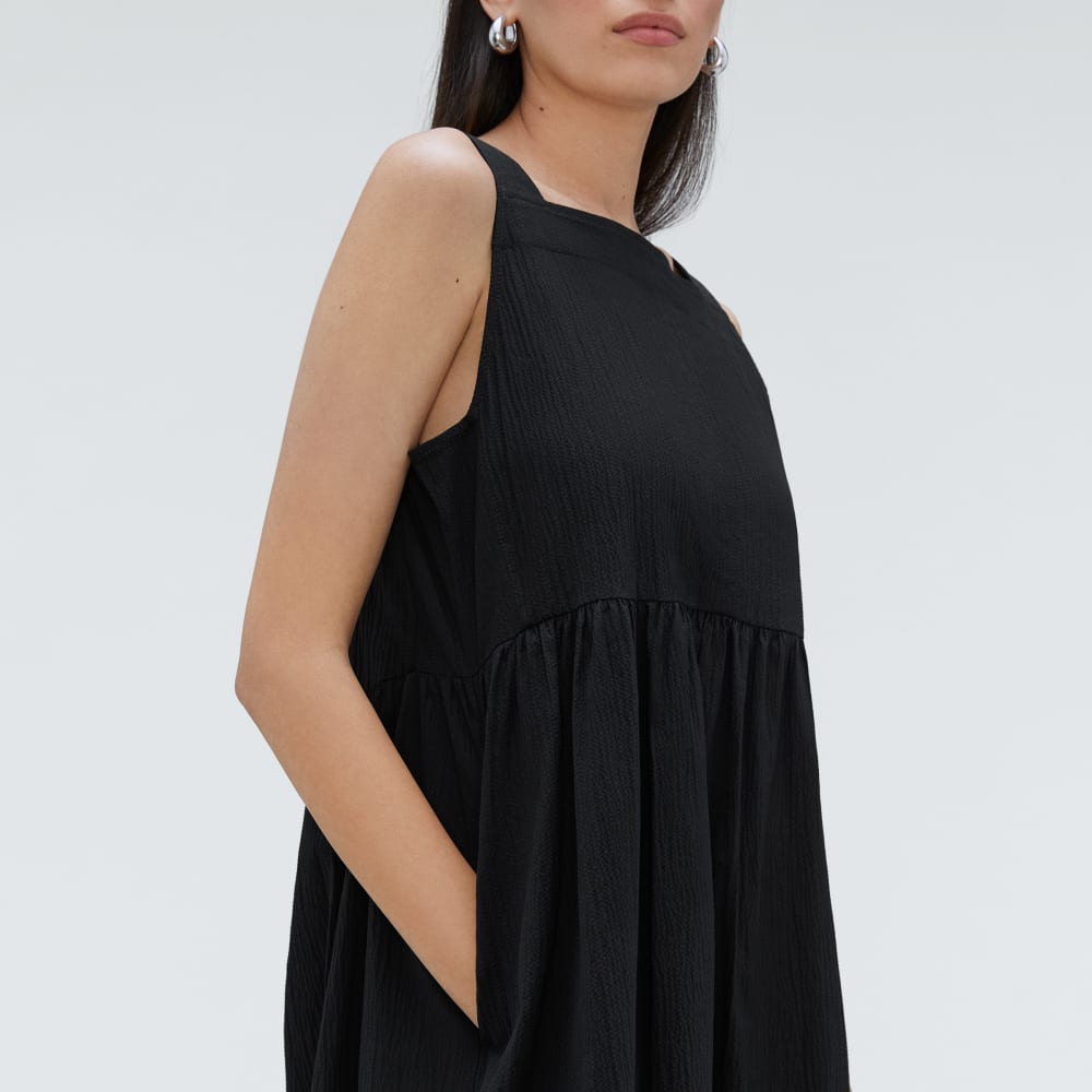 The Seersucker Midi Dress | Black - Image 4