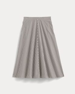 Alternative view of The Midi Skirt in Ultrasoft Cotton | Optic White / Black