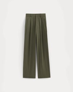 Alternative view of The Draper Pleated Pant in Buttersmooth | Kalamata | 32 Inseam