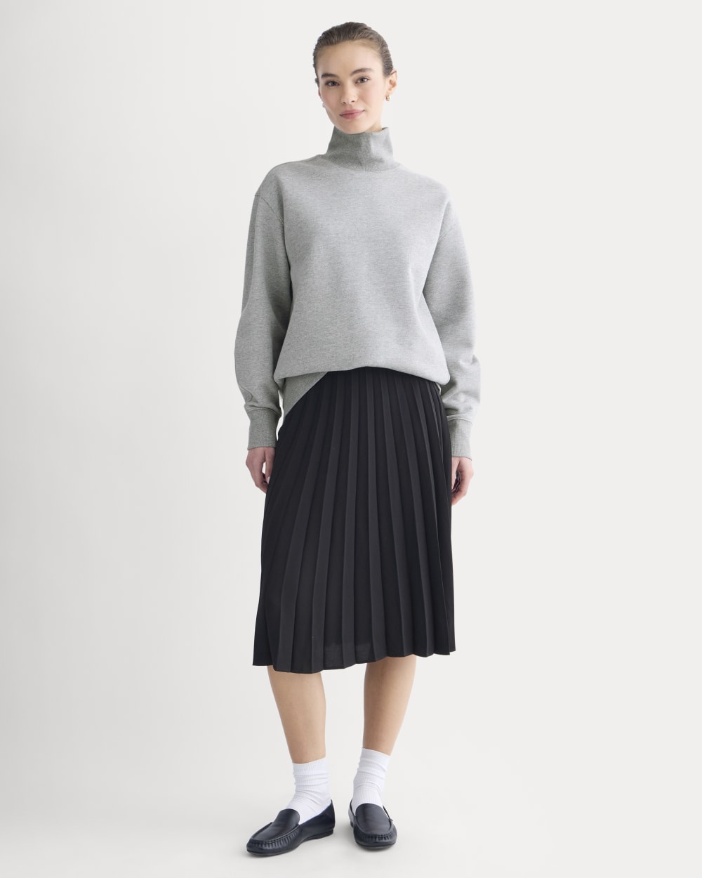 Luxe Fleece Turtleneck | Vintage Heather Grey - Image 3