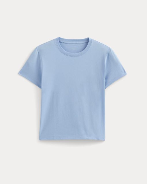 Alternative view of The Box-Cut Tee in Essential Cotton | Open Air Blue | No Pocket