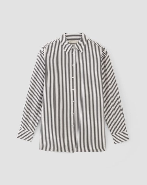 Alternative view of The Supima® Cotton Boyfriend Shirt | Optic White / Black