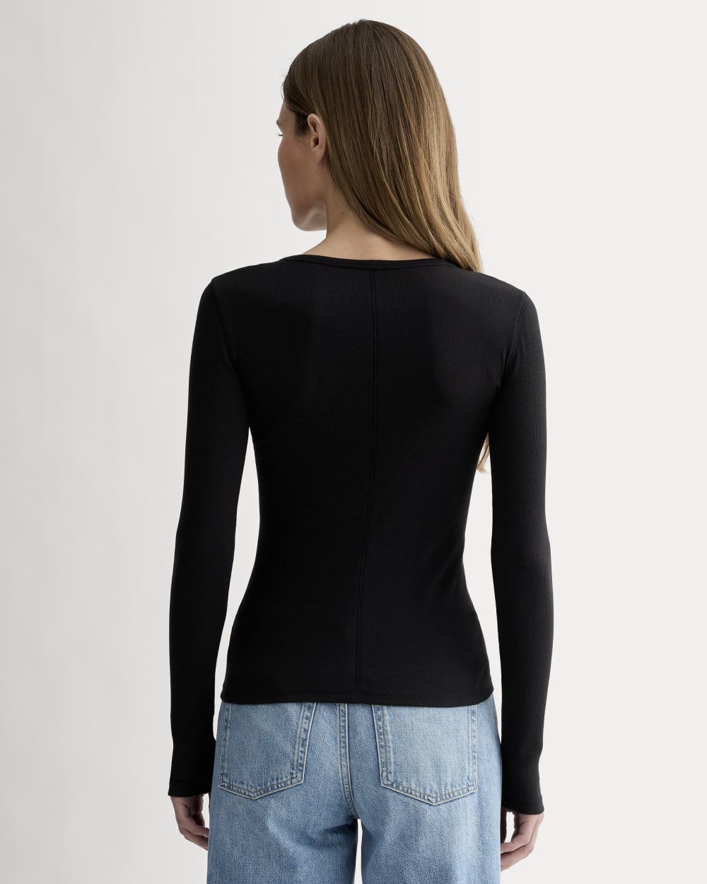 The Luxe Rib Long-Sleeve Crew | Black - Image 4