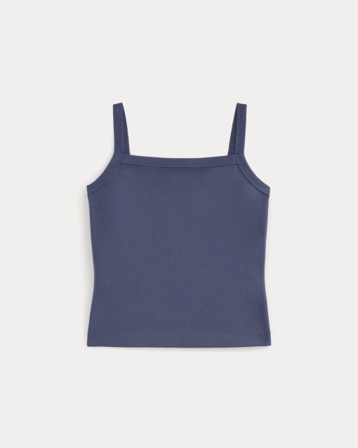 Alternative view of The Essential Square-Neck Tank | Deep Cobalt
