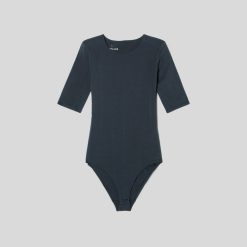 Alternative view of The Short-Sleeve Crew Neck Bodysuit | Black | Bikini