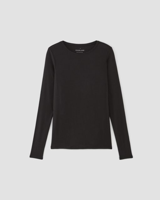 Alternative view of The Long-Sleeve Tee in Butterluxe | Black