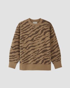 Alternative view of The ReTrack Oversized Crew | Cocoa Tiger Stripe