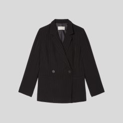 Alternative view of The Drapey City Stripe Blazer | Black