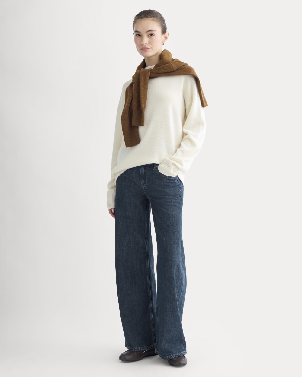 Cashmere Boyfriend Sweater | Snow - Image 5