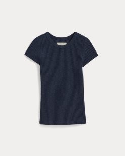 Alternative view of The Cozy Rib Tee | Navy