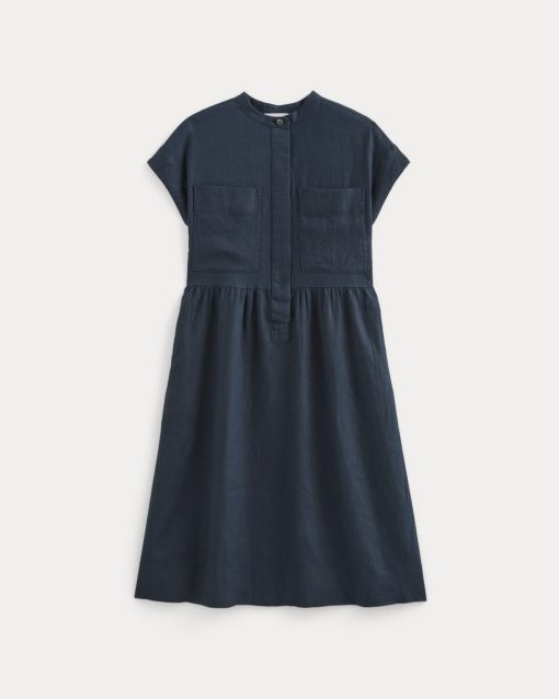 Alternative view of The Craft Dress in Linen | Navy