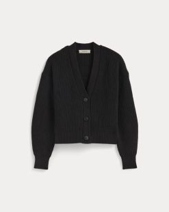 Alternative view of The Boxy Cardigan in Everyday Cotton | Black