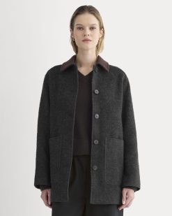 Italian Car Coat | Carbone/Black