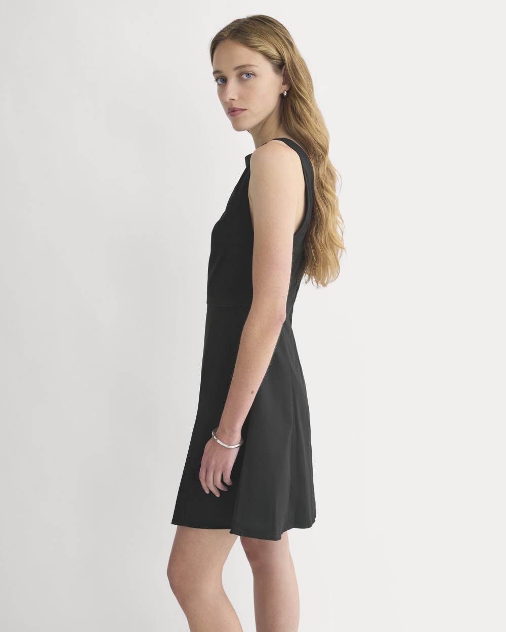 Seamed Open-Back Mini Dress | Black - Image 3