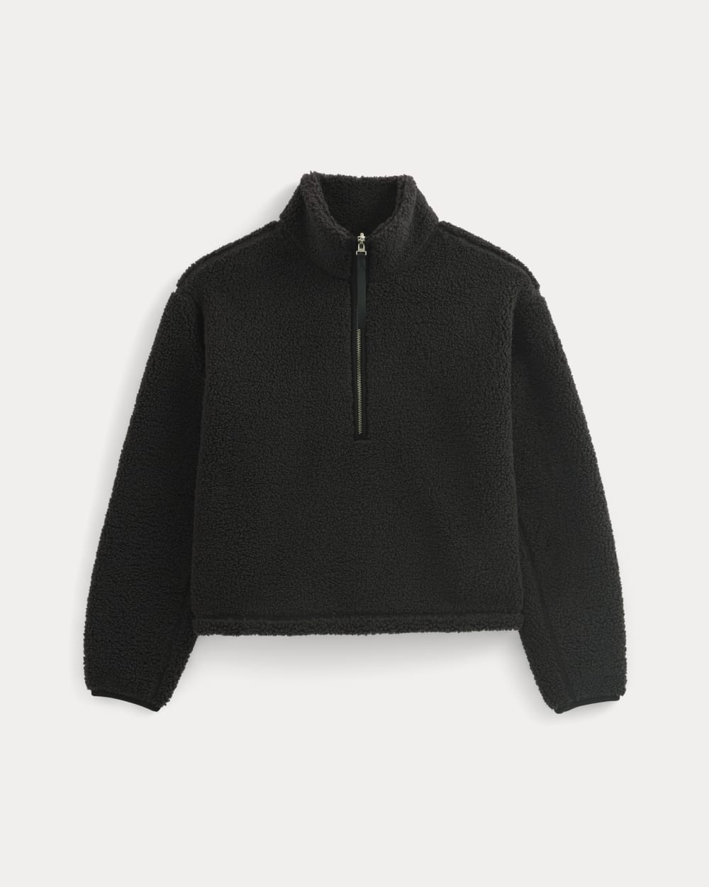 Reversible Teddy Half-Zip Pullover | Black - Image 2