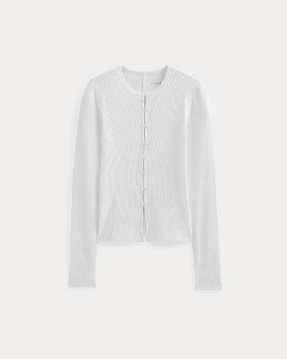 Luxe Rib Button-Up Top | White - Image 2