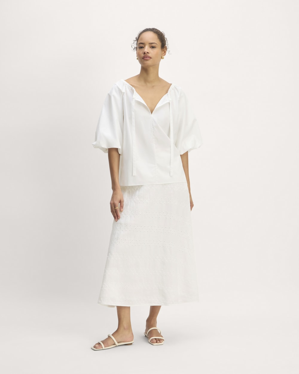 The Supima® Puff-Sleeve Top | White - Image 5