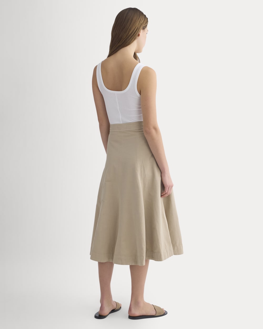 Seamed Midi Skirt | Trench Coat Khaki - Image 6