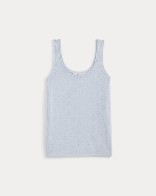Alternative view of Lace-Trimmed Tank in Fine Linen | Skywriting