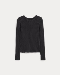 Alternative view of The Cozy Rib Long-Sleeve Tee | Black