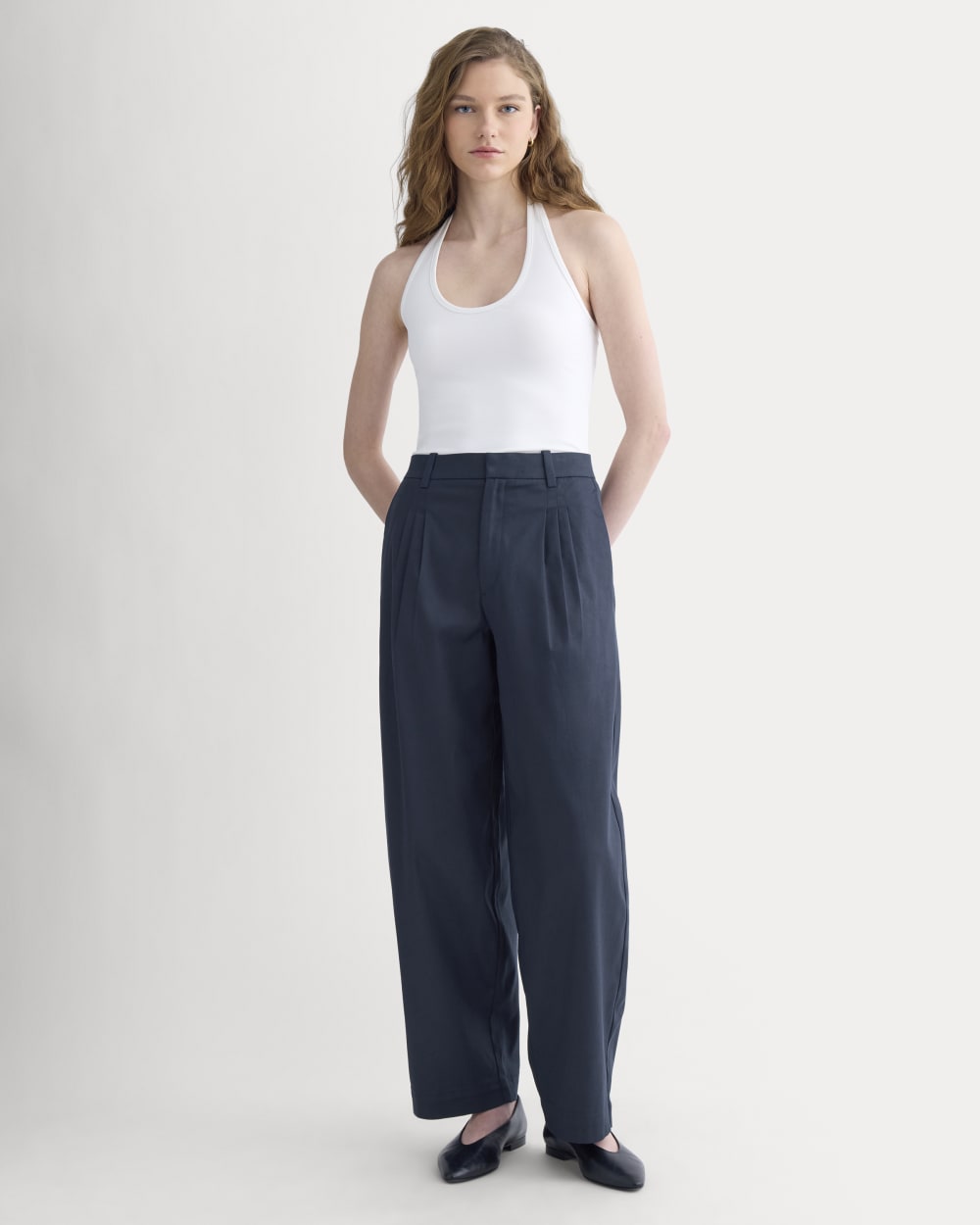 Tailored Drape Balloon Pant | Navy - Image 3